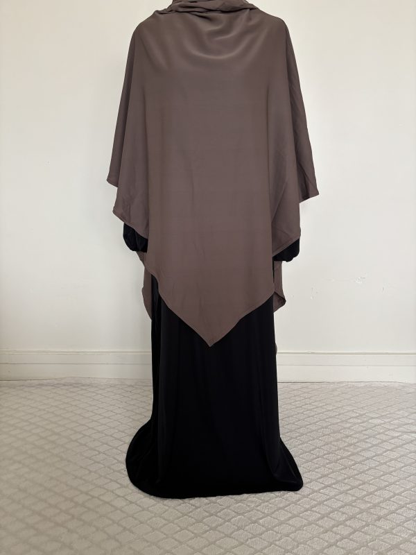 Khimar Soie de Médine Long Marron – Image 2