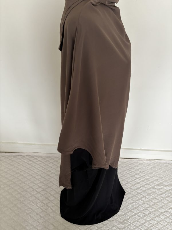 Khimar Soie de Médine Long Marron – Image 4