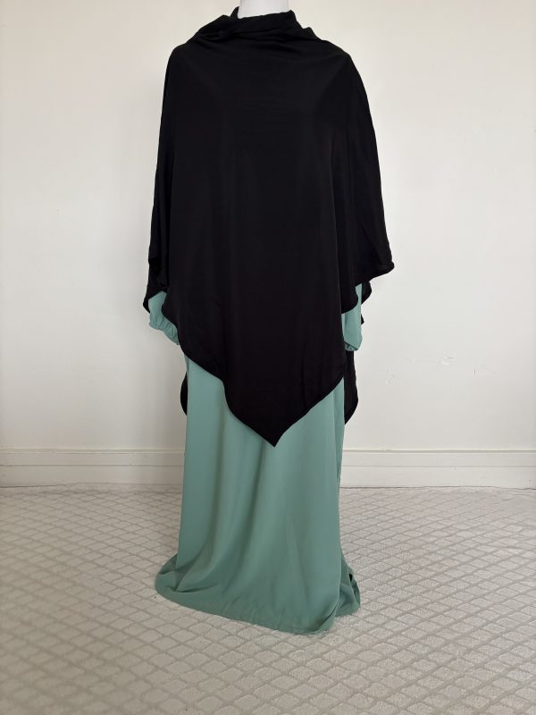 Khimar Soie de Médine Long Noir – Image 2