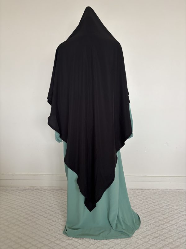 Khimar Soie de Médine Long Noir – Image 3
