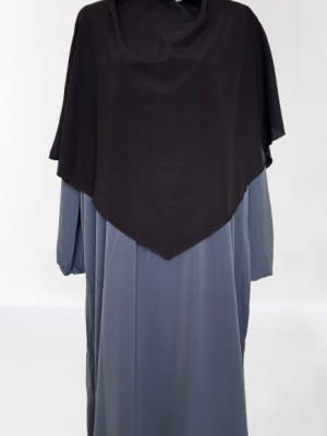 Khimar Court Soie de Médine Noir