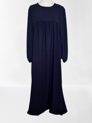 Abaya Jazz Manche Bouffante Bleu Marine