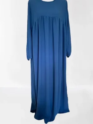 abaya jazz manches bouffantes bleu