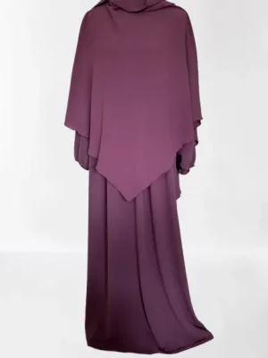 Ensemble Abaya Khimar Bois de Rose